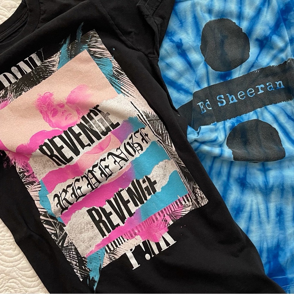 P!NK PINK Singer Beautiful TRAUMA and Ed SHEERAN Divide T-Shirt - Size Small